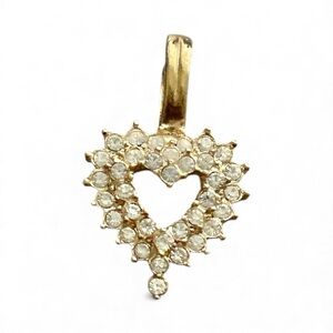 Vintage Roman Crystal Heart Pendant